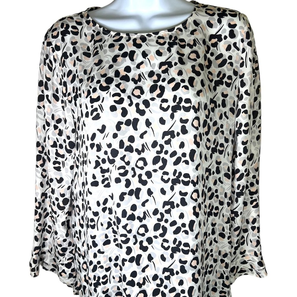 LOFT ANIMAL PRINT BLOUSE SIZE XS
